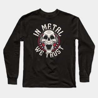 In Metal We Trust // Heavy Metal Skull with Headphones Long Sleeve T-Shirt